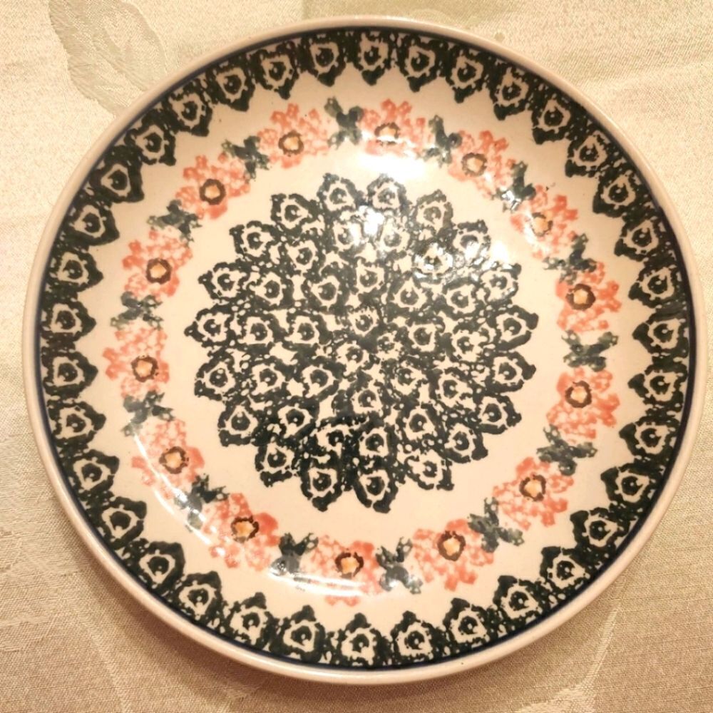 New,never used "Meadow Breeze" Polish Pottery 8" Dia. Dessert/Salad Plate